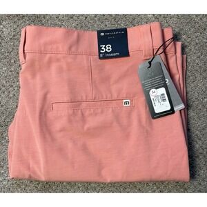 New Travis Mathew Shorts Mens 38 Terra Cotta Tech Chino Performance Golf Peach